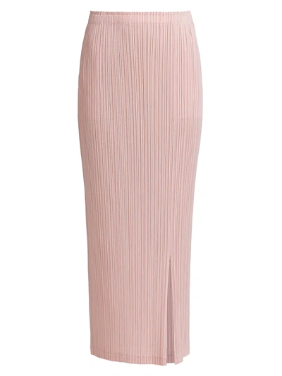 Shop Issey Miyake Thicker Bottoms Vented Skirt In Light Pink