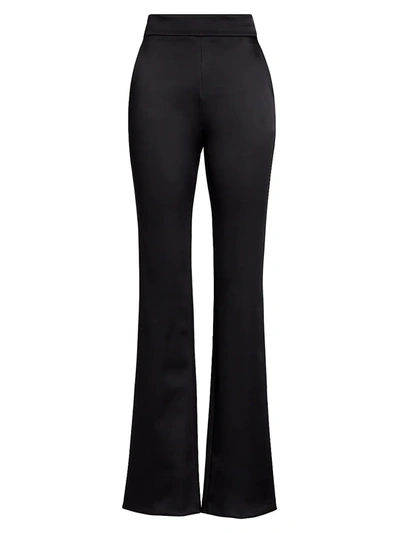 Shop Chiara Boni La Petite Robe Venusette Satin Wide-leg Pants In Black