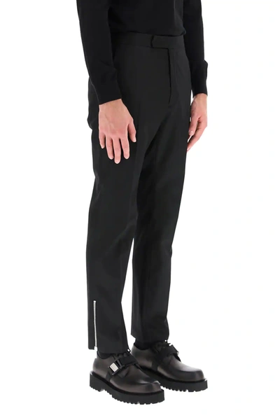 Shop Raf Simons Slim Trousers With Zip In Black