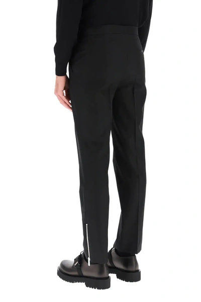 Shop Raf Simons Slim Trousers With Zip In Black