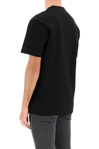 Shop Versace T-shirt With Logo Print In Black,white