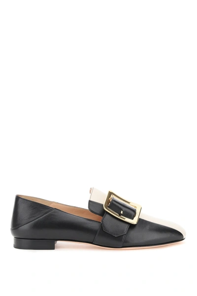 Shop Bally Janelle Loafers In Black,white