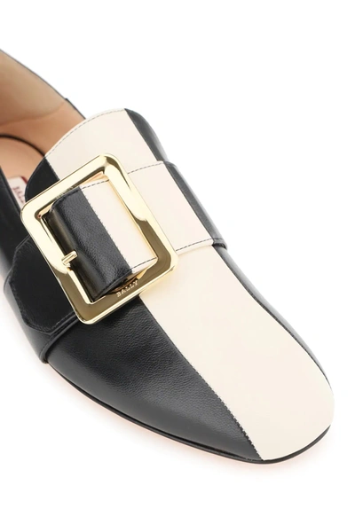 Shop Bally Janelle Loafers In Black,white