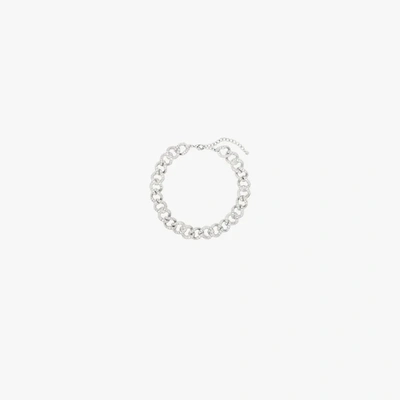 Shop Kenneth Jay Lane Silver Tone Crystal Chain Link Necklace