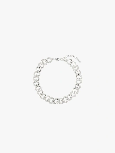 Shop Kenneth Jay Lane Silver Tone Crystal Chain Link Necklace
