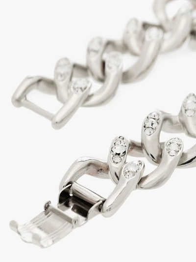 Shop Kenneth Jay Lane Silver Tone Crystal Chain Link Bracelet