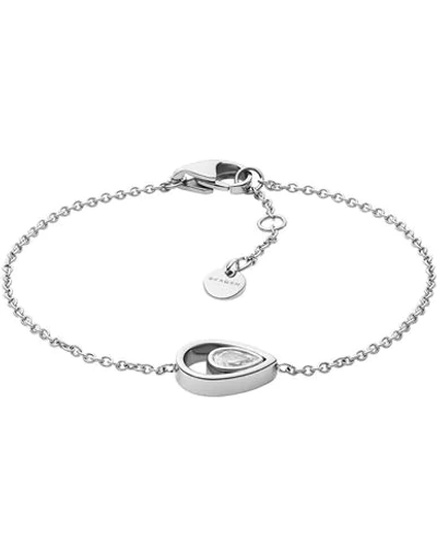 Shop Skagen Woman Bracelet Silver Size - Stainless Steel, Cubic Zirconia