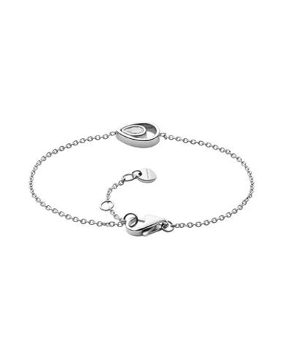 Shop Skagen Woman Bracelet Silver Size - Stainless Steel, Cubic Zirconia