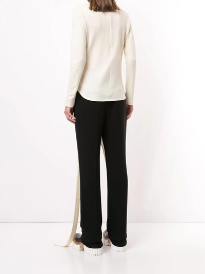 Ambush Apron Jersey Roll Neck Top In White