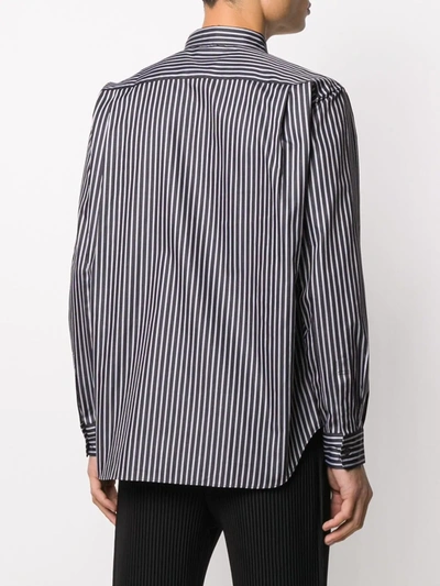 Shop Comme Des Garçons Homme Deux Mix-print Long-sleeved Shirt In Black