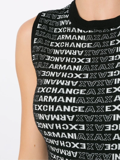 Shop Armani Exchange Logo Intarsia Knit Jumpsuit In 7254