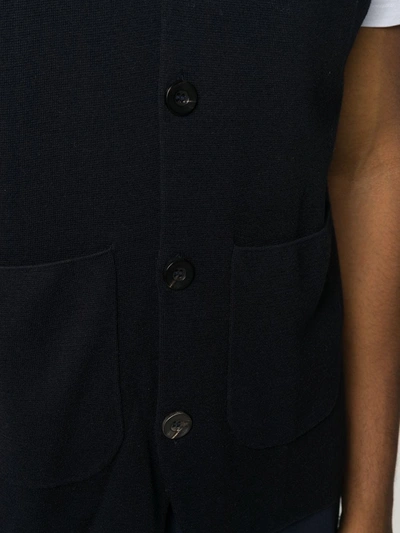 Shop N•peal Silk And Cashmere Waistcoat In Blue