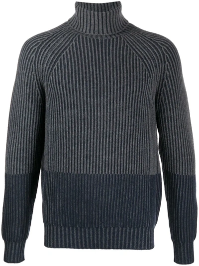Shop N•peal Ribbed-knit Cashmere Jumper In Blue