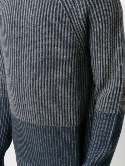 Shop N•peal Ribbed-knit Cashmere Jumper In Blue