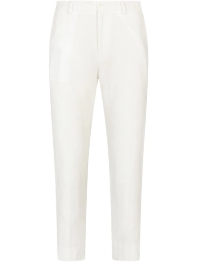 Shop Dolce & Gabbana Velvet Corduroy Trousers In White