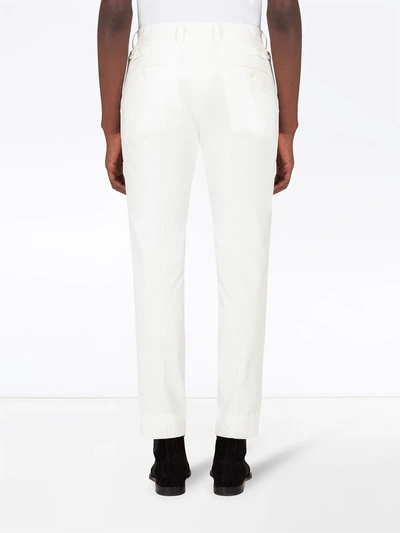 Shop Dolce & Gabbana Velvet Corduroy Trousers In White