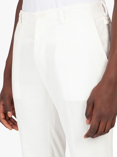 Shop Dolce & Gabbana Velvet Corduroy Trousers In White