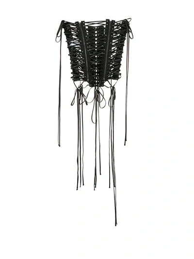 Shop Dolce & Gabbana Lace-up Sleeveless Corset In Black
