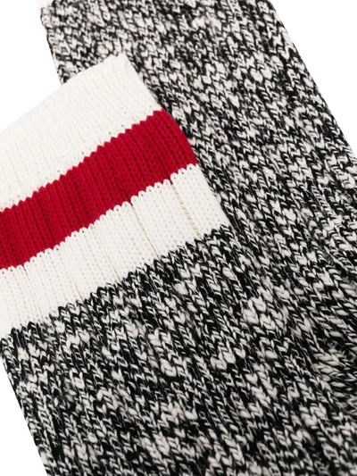 Shop Dsquared2 Stripe Detail Knitted Socks In Black