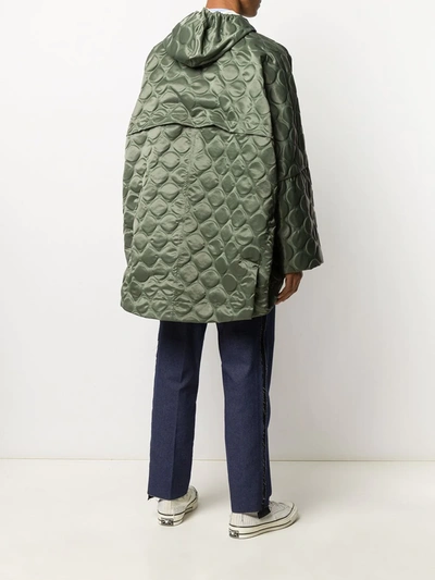 Shop Corelate Oversized Quilted Coat In Green