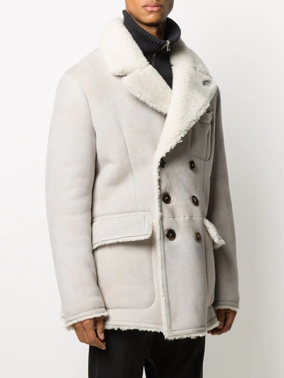 Shop Tom Ford Double-breasted Coat In Neutrals