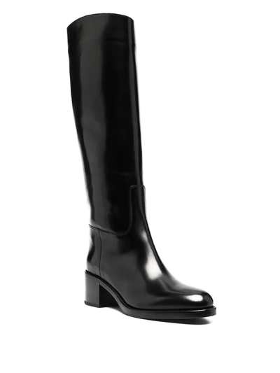 Shop Sartore Marie Leather Boots In Black