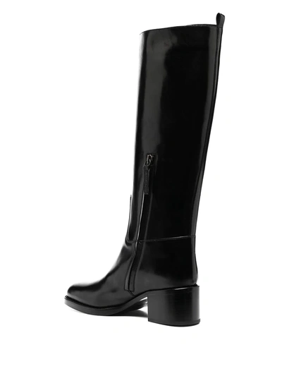 Shop Sartore Marie Leather Boots In Black
