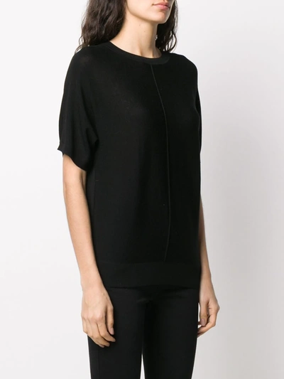 Shop Closed Pleat Detail Knitted Top In Black