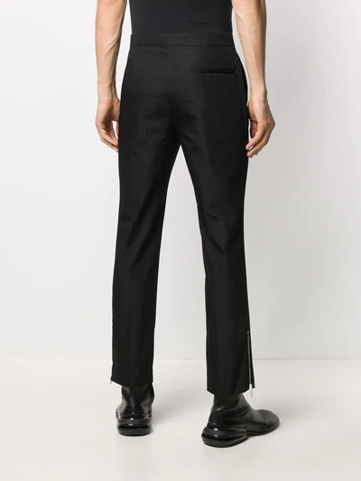 Shop Raf Simons Zip-detail Tailored Trousers In Black