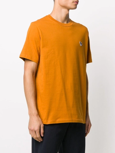 Shop Ps By Paul Smith Zebra Logo Organic Cotton T-shirt In Orange