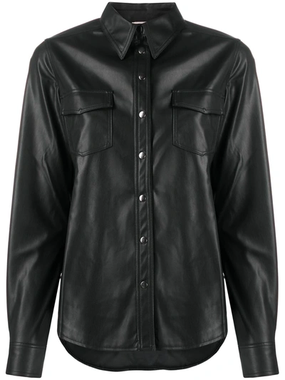 Shop Gold Hawk Long-sleeve Collared Shirt In Black
