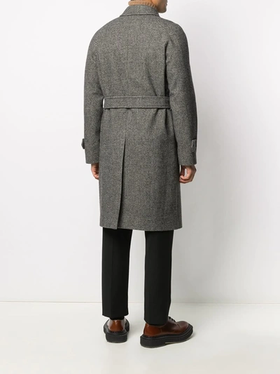 Shop Tagliatore Single-breasted Houndstooth Coat In Grey