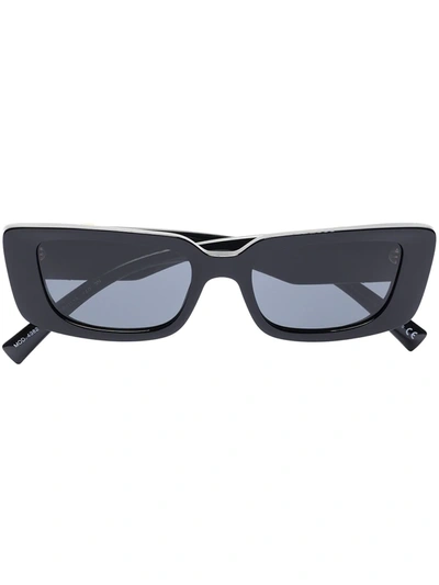 Black versace best sale virtus rectangular sunglasses