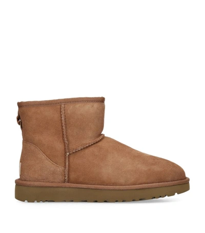 Ugg Classic Heritage Mini Ii Sheepskin-lined Suede Boots In Brown | ModeSens