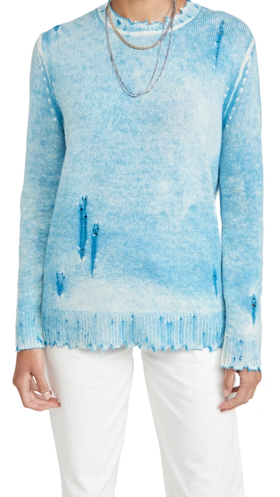 Shop R13 Faded Cashmere Crew Neck Sweater In Light Blue