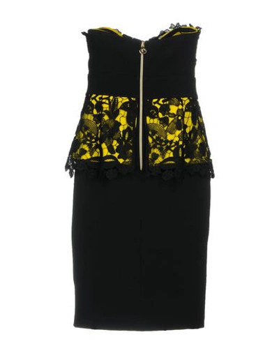 Shop Hanita Woman Mini Dress Yellow Size S Polyester, Elastane