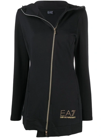 Shop Ea7 Logo-print Hoodie In Black