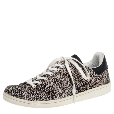 Pre-owned Isabel Marant Beige Leopard Print Calfhair And Leather Low Top Sneakers Size 41