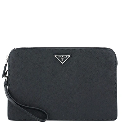 Pre-owned Prada Black Leather Clutch