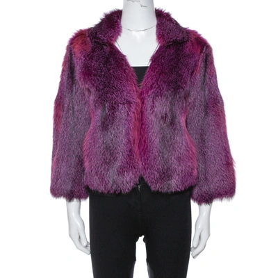 Pre-owned Etro Purple Fox Fur Jacket M