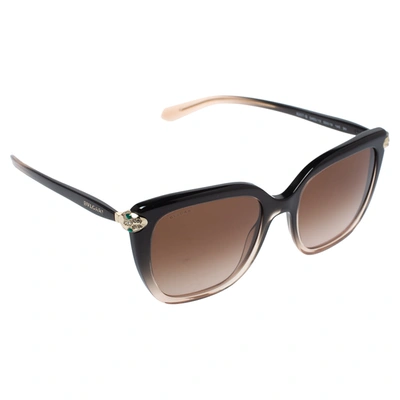 Pre-owned Bvlgari Black Ombre/ Brown Gradient 8207b Square Sunglasses