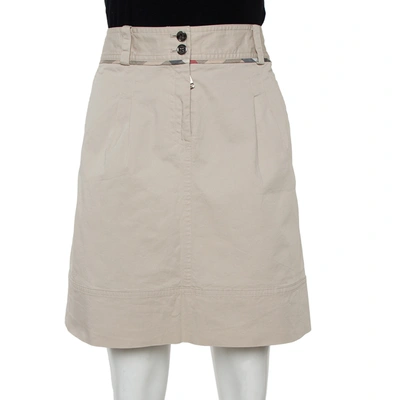 Pre-owned Burberry Beige Cotton A-line Mini Skirt M