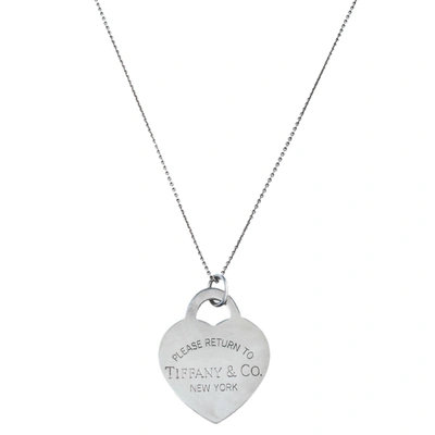 Pre-owned Tiffany & Co Return To Tiffany Heart Tag Silver Extra Large Pendant Necklace