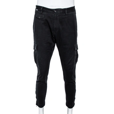 Pre-owned Dolce & Gabbana Black Cotton Cropped Cargo Pants Xl