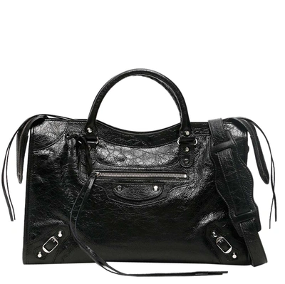Pre-owned Balenciaga Black Leather Classic City Bag