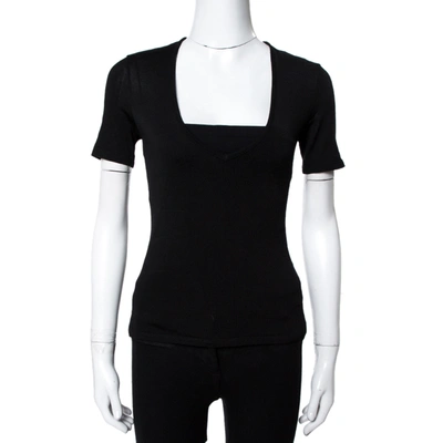 Pre-owned Balmain Black Jersey V-neck T-shirt S