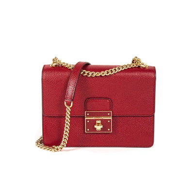 Pre-owned Dolce & Gabbana Red Leather Rosalia Shoulder Bag