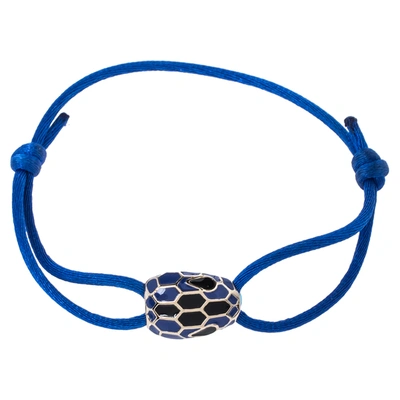 Pre-owned Bvlgari Cobalt Tourmaline Serpenti Forever Adjustable Bracelet In Blue