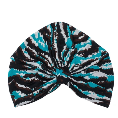 Pre-owned Missoni Multicolor Striped Knit Turban In Blue
