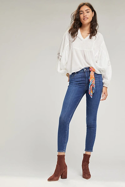 Shop Paige Hoxton High-rise Cropped Skinny Jeans In Blue